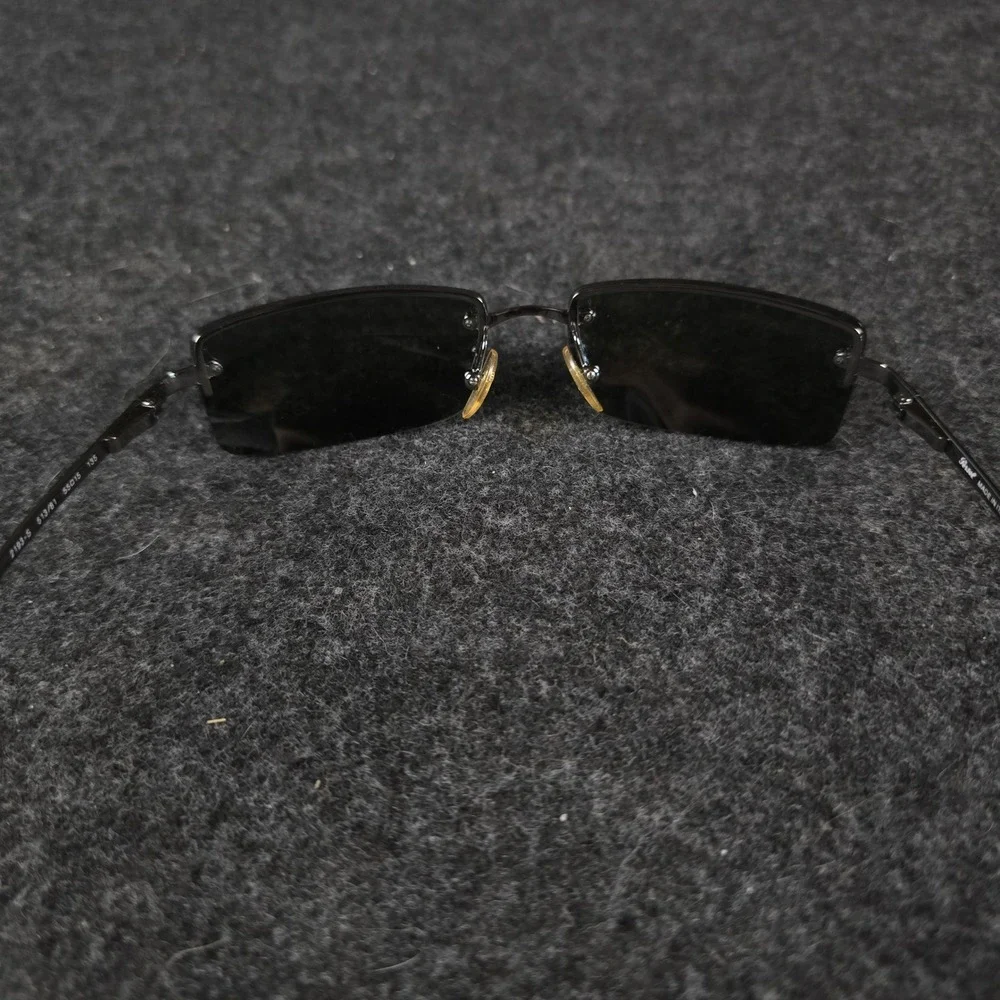 Persol 2193-S 513/81 Polarized Sunglasses Gunmetal Rimless Rectangle Italy 55mm